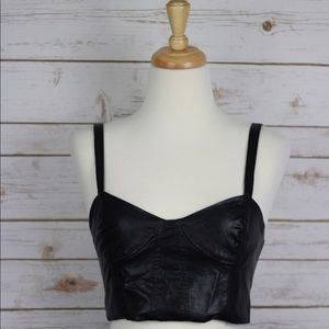 Lucca Couture Faux-Leather Crop Top